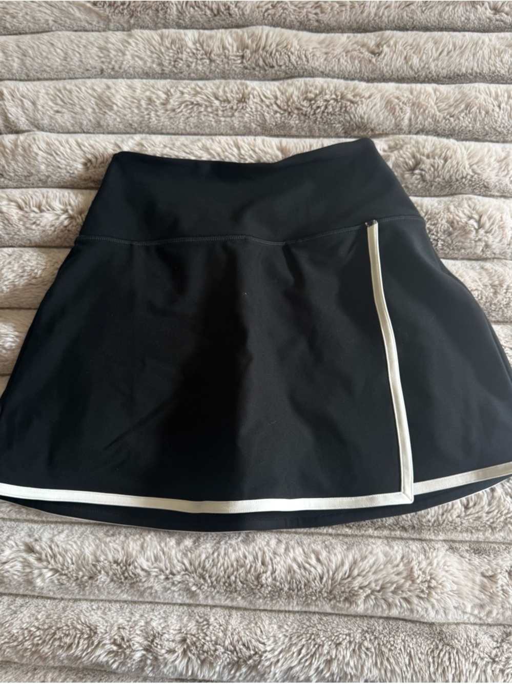 Black Mini Skirt with White Trim